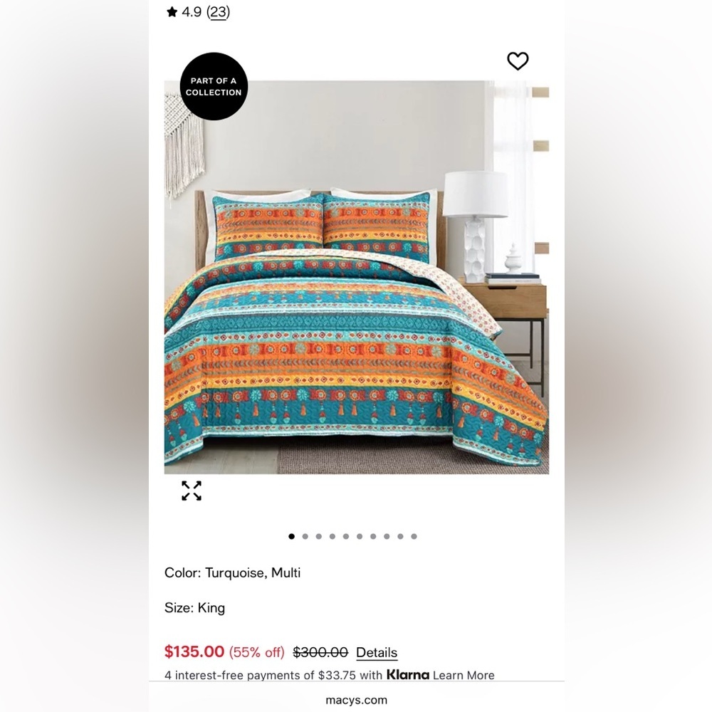 NIB LUSH DECOR BOHO REVERSIBLE 3 PC QUILT SET - Picture 9 of 10